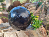 Polished Black Basalt Spheres x 4 From Antsirabe, Madagascar - Toprock Gemstones and Minerals 