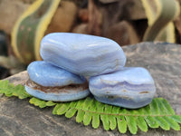 Polished Blue Lace Agate Tumbled Stones x 20 From Nsanje, Malawi