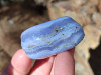Polished Blue Lace Agate Tumbled Stones x 20 From Nsanje, Malawi