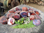 Polished On One Side Red Sashe River Agate Nodules x 20 From Zimbabwe - Toprock Gemstones and Minerals 