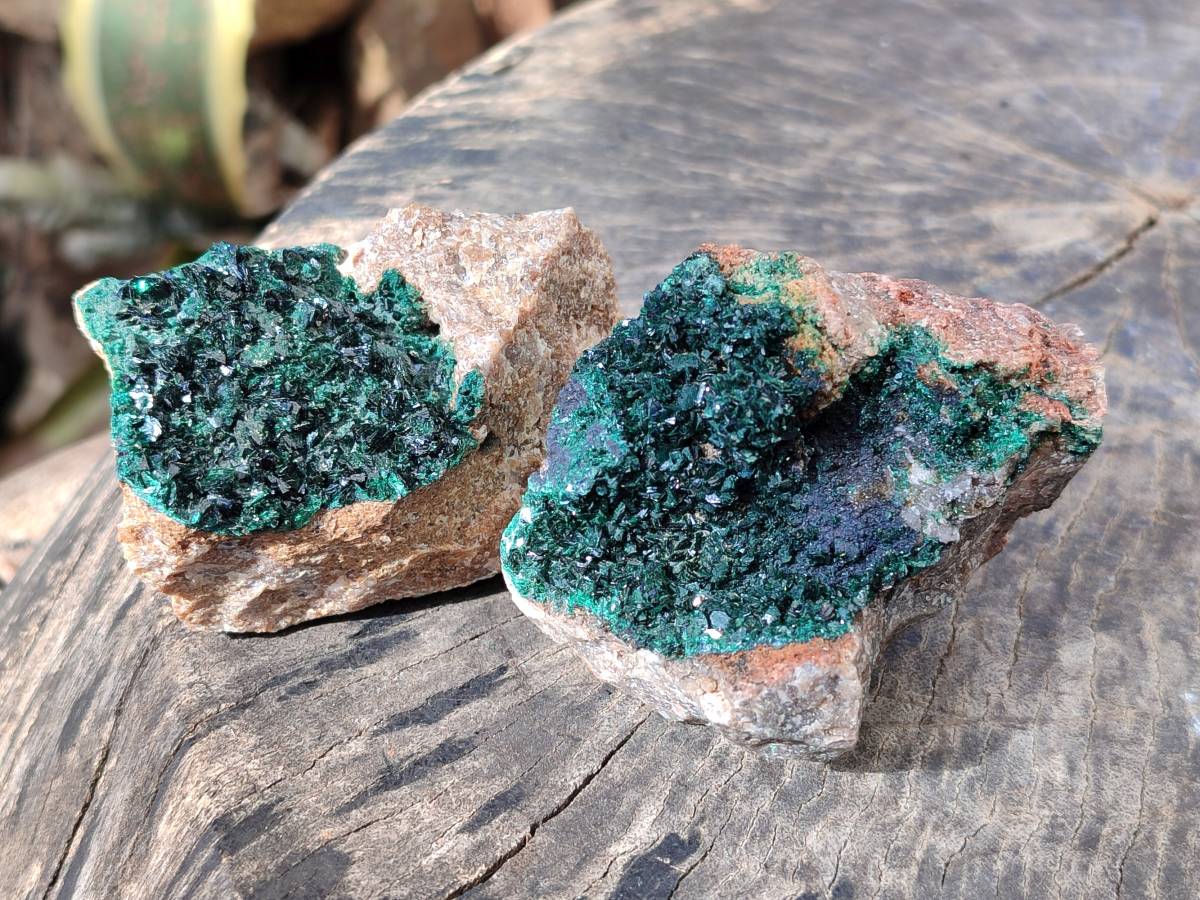 Natural Super Rare Crystalline Malachite on Dolomite Matrix Specimens x 6 From Tenke Fungurume, Congo - Toprock Gemstones and Minerals 