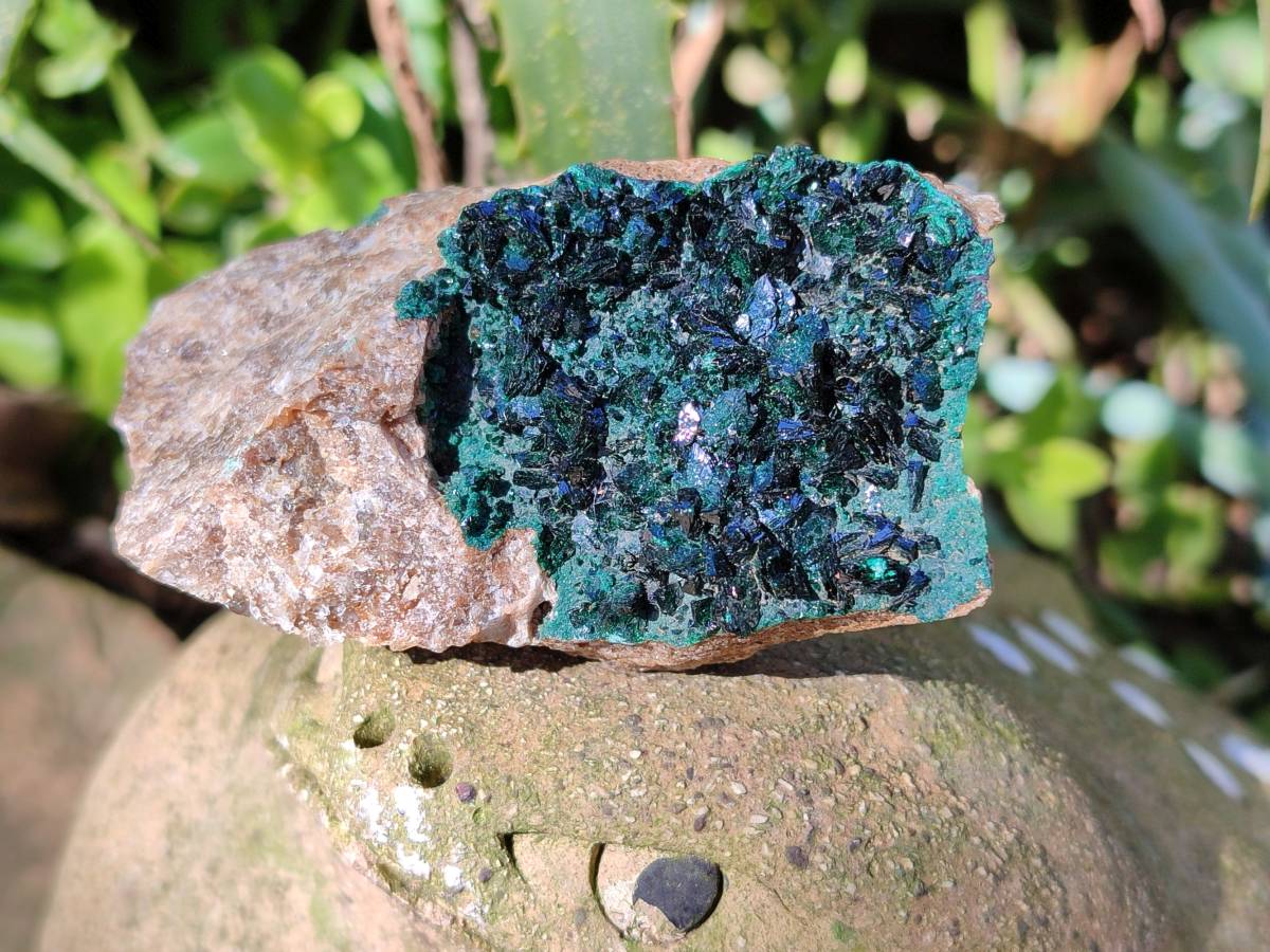 Natural Super Rare Crystalline Malachite on Dolomite Matrix Specimens x 6 From Tenke Fungurume, Congo - Toprock Gemstones and Minerals 