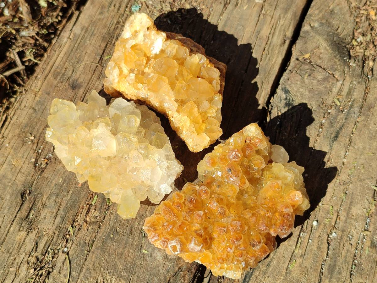 Natural Golden Limonite Quartz Clusters x 28 From Solwezi, Zambia - Toprock Gemstones and Minerals 