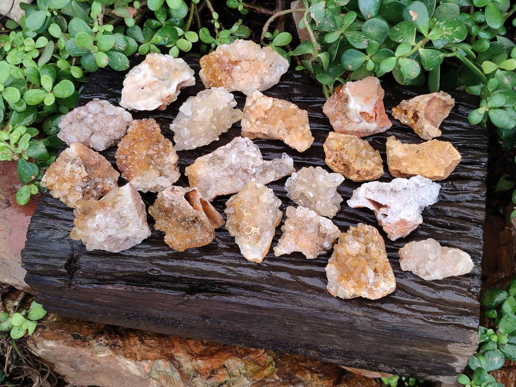 Natural Golden Limonite Quartz Clusters x 28 From Solwezi, Zambia - Toprock Gemstones and Minerals 