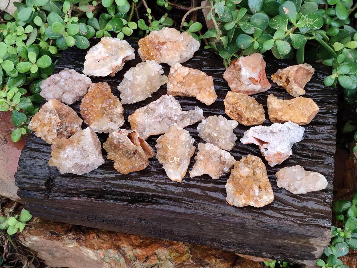 Natural Golden Limonite Quartz Clusters x 28 From Solwezi, Zambia - Toprock Gemstones and Minerals 