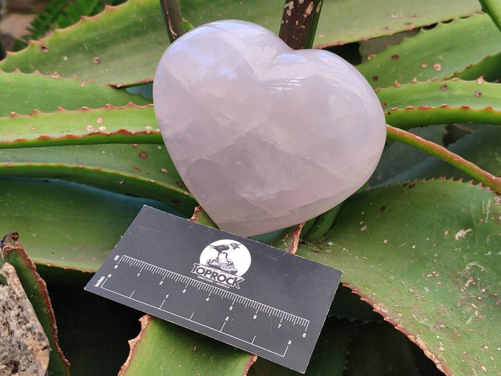 Polished Rose Girasol Quartz Gemstone Hearts x 3 Ambatondrazaka, Madagascar - Toprock Gemstones and Minerals 