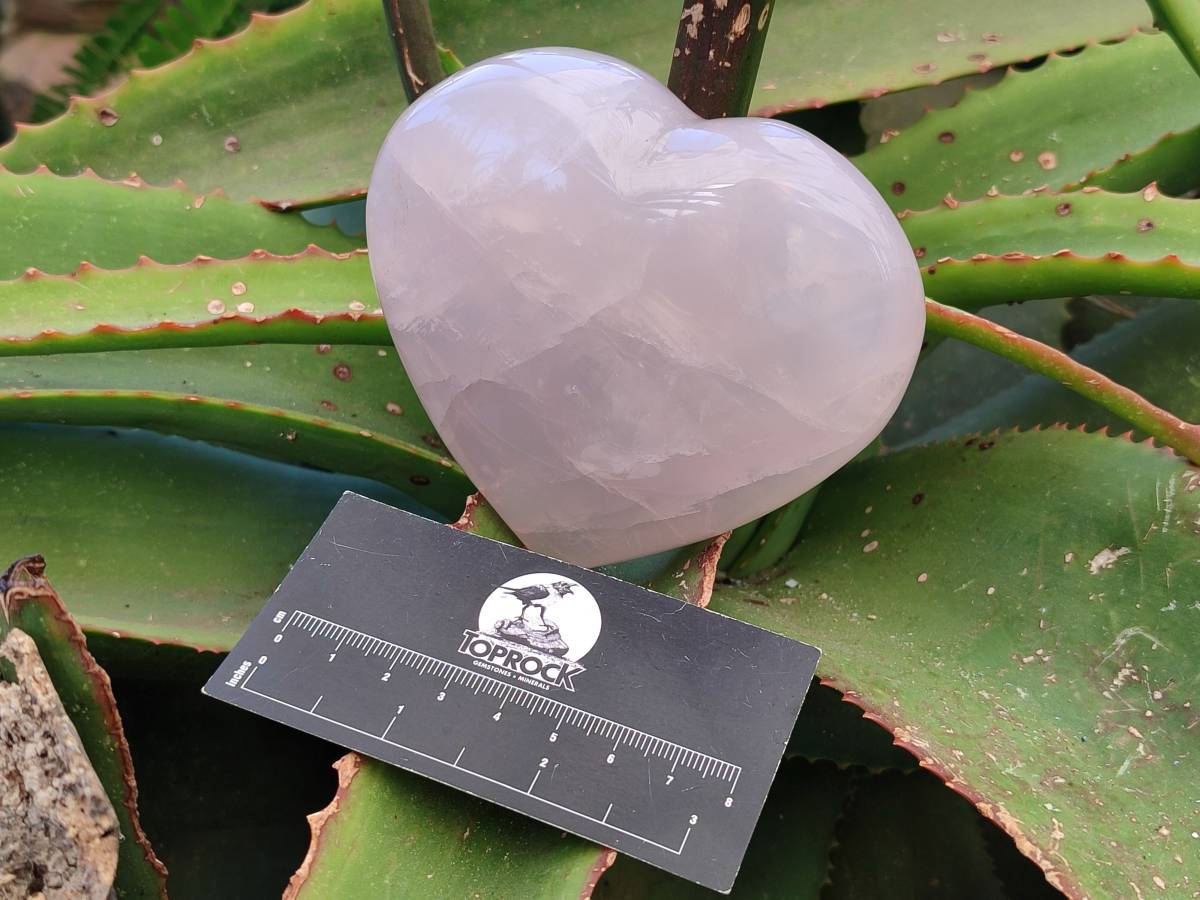Polished Rose Girasol Quartz Gemstone Hearts x 3 Ambatondrazaka, Madagascar - Toprock Gemstones and Minerals 