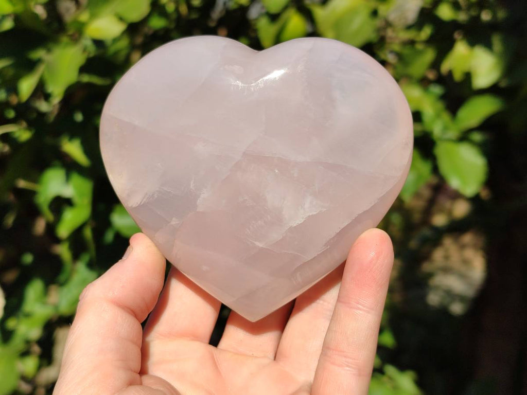 Polished Rose Girasol Quartz Gemstone Hearts x 3 Ambatondrazaka, Madagascar - Toprock Gemstones and Minerals 