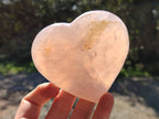 Polished Rose Girasol Quartz Gemstone Hearts x 3 Ambatondrazaka, Madagascar - Toprock Gemstones and Minerals 