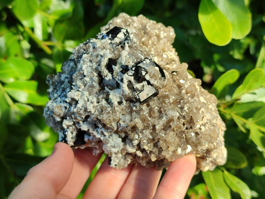 Natural Schorl Black Tourmaline, Smokey Quartz and Feldspar Specimens x 2 From Erongo, Namibia - Toprock Gemstones and Minerals 
