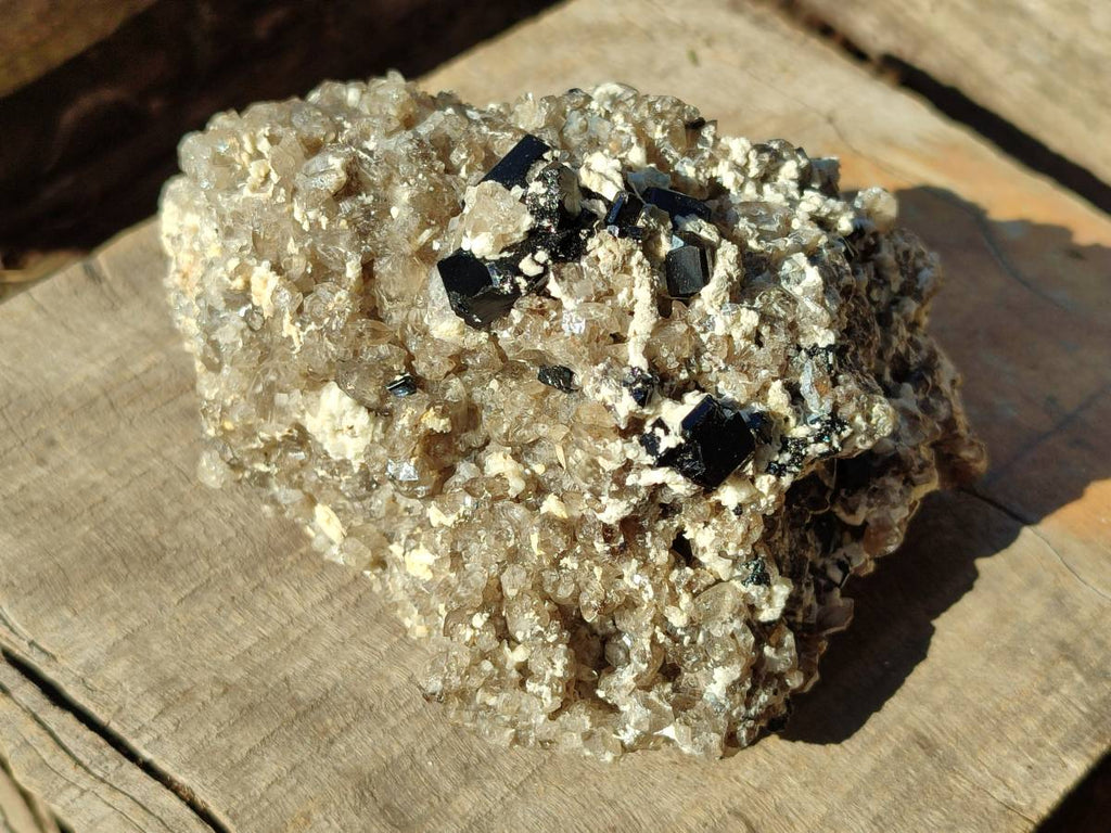 Natural Schorl Black Tourmaline, Smokey Quartz and Feldspar Specimens x 2 From Erongo, Namibia - Toprock Gemstones and Minerals 