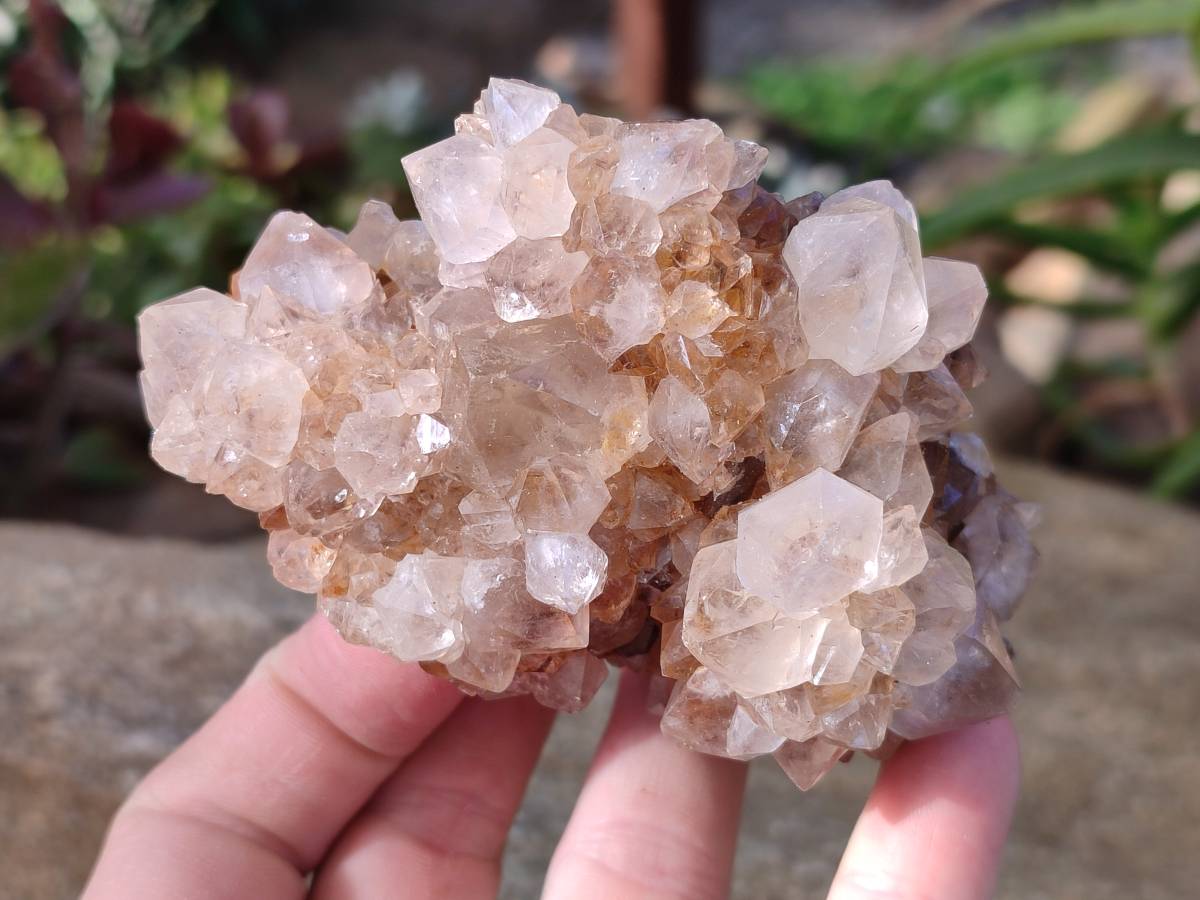 Natural Smokey Limonite Coated Phantom Spirit Quartz Clusters x 3 From Boekenhouthoek, South Africa - Toprock Gemstones and Minerals 