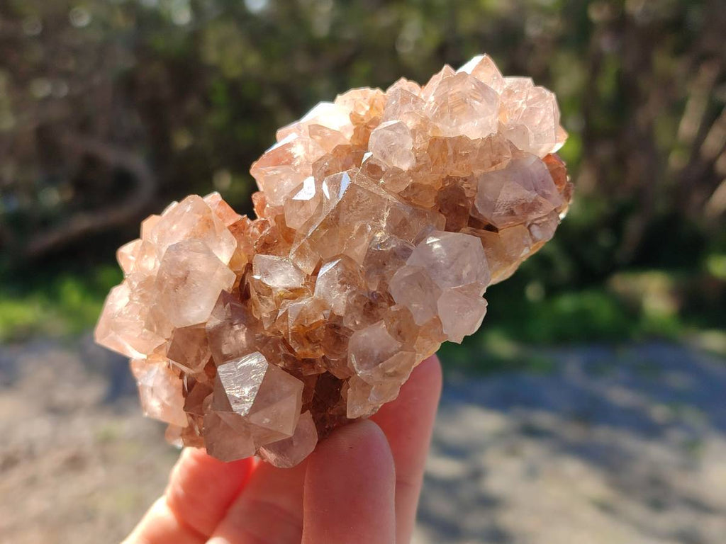 Natural Smokey Limonite Coated Phantom Spirit Quartz Clusters x 3 From Boekenhouthoek, South Africa - Toprock Gemstones and Minerals 
