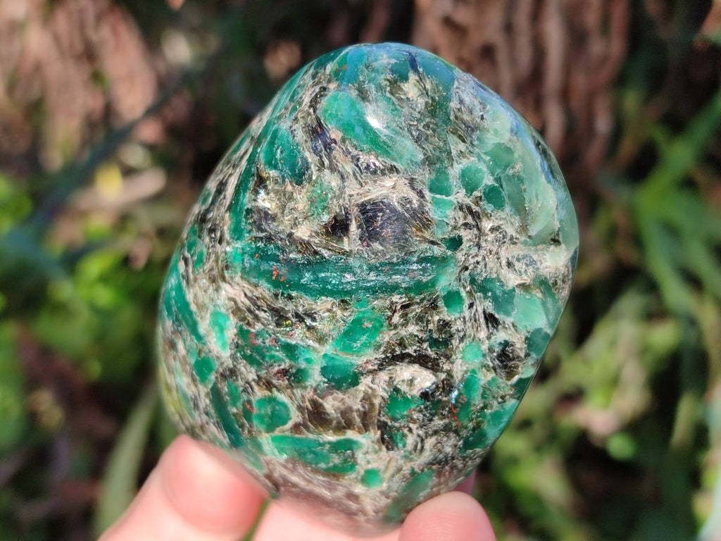 Polished Emerald Mica In Matrix Standing Free Forms x 4 From Mutoko, Zimbabwe - Toprock Gemstones and Minerals 