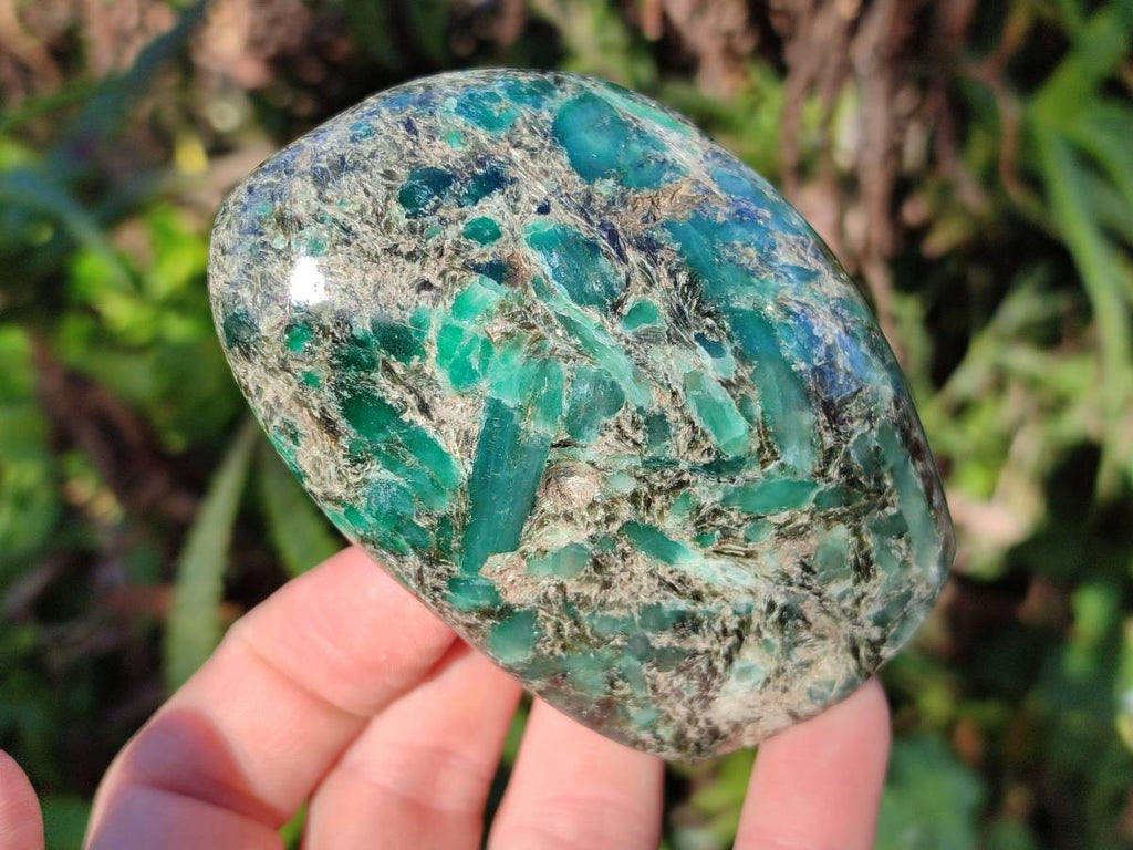 Polished Emerald Mica In Matrix Standing Free Forms x 4 From Mutoko, Zimbabwe - Toprock Gemstones and Minerals 