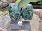 Polished Emerald Mica In Matrix Standing Free Forms x 4 From Mutoko, Zimbabwe - Toprock Gemstones and Minerals 