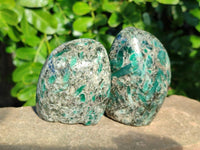 Polished Emerald Mica In Matrix Standing Free Forms x 4 From Mutoko, Zimbabwe - Toprock Gemstones and Minerals 