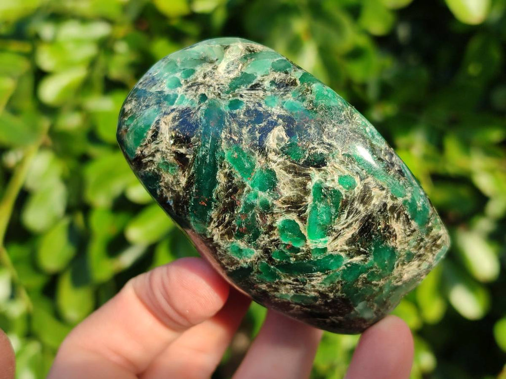 Polished Emerald Mica In Matrix Standing Free Forms x 4 From Mutoko, Zimbabwe - Toprock Gemstones and Minerals 