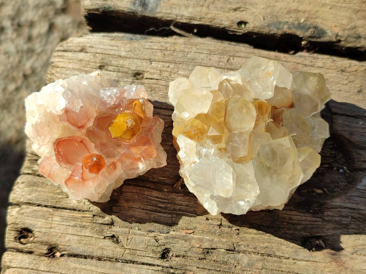 Natural Golden Limonite Quartz Clusters x 24 From Solwezi, Zambia - Toprock Gemstones and Minerals 