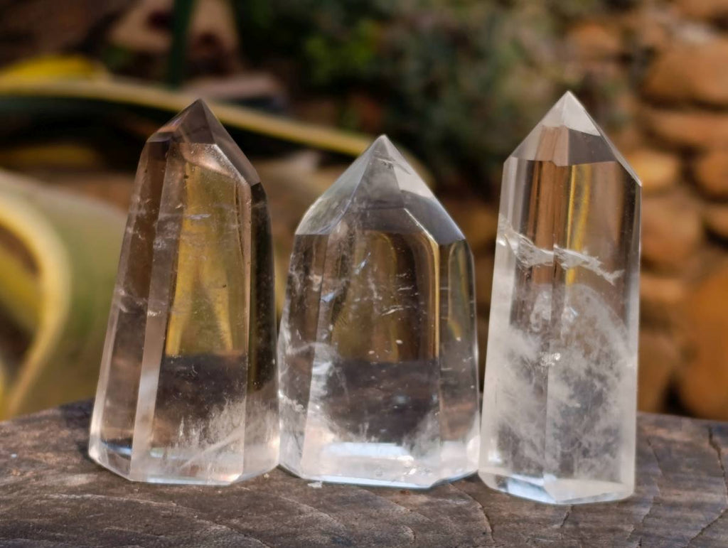 Polished Clear Quartz Crystals x 12 From Madagascar - Toprock Gemstones and Minerals 