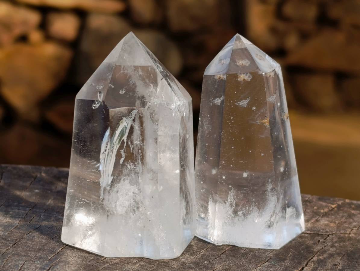 Polished Clear Quartz Crystals x 12 From Madagascar - Toprock Gemstones and Minerals 