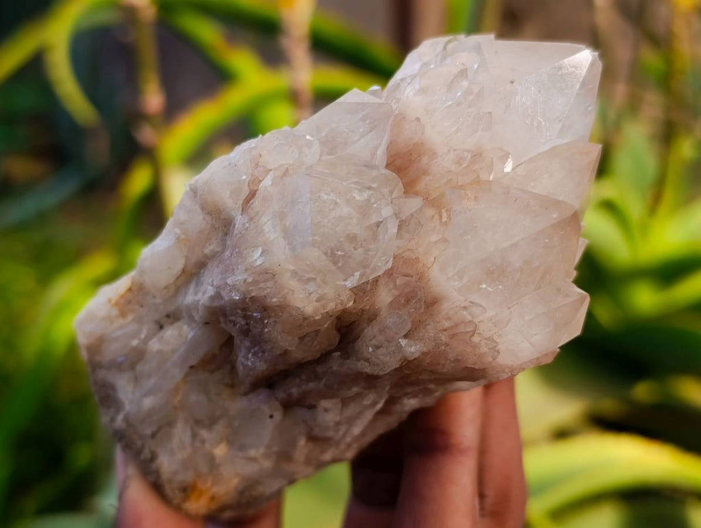 Natural Smokey Phantom Quartz Clusters x 3 From Luena, Congo - Toprock Gemstones and Minerals 