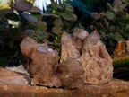 Natural Smokey Phantom Quartz Clusters x 3 From Luena, Congo - Toprock Gemstones and Minerals 