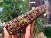 Polished Bastite Dragon Bloodstone Points x 4 From South Africa - Toprock Gemstones and Minerals 