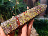 Polished Bastite Dragon Bloodstone Points x 4 From South Africa - Toprock Gemstones and Minerals 