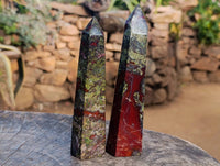 Polished Bastite Dragon Bloodstone Points x 4 From South Africa - Toprock Gemstones and Minerals 