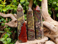 Polished Bastite Dragon Bloodstone Points x 4 From South Africa - Toprock Gemstones and Minerals 