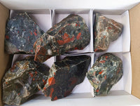 Natural Cobbed Bloodstone Specimens x 6 From Swaziland - Toprock Gemstones and Minerals 