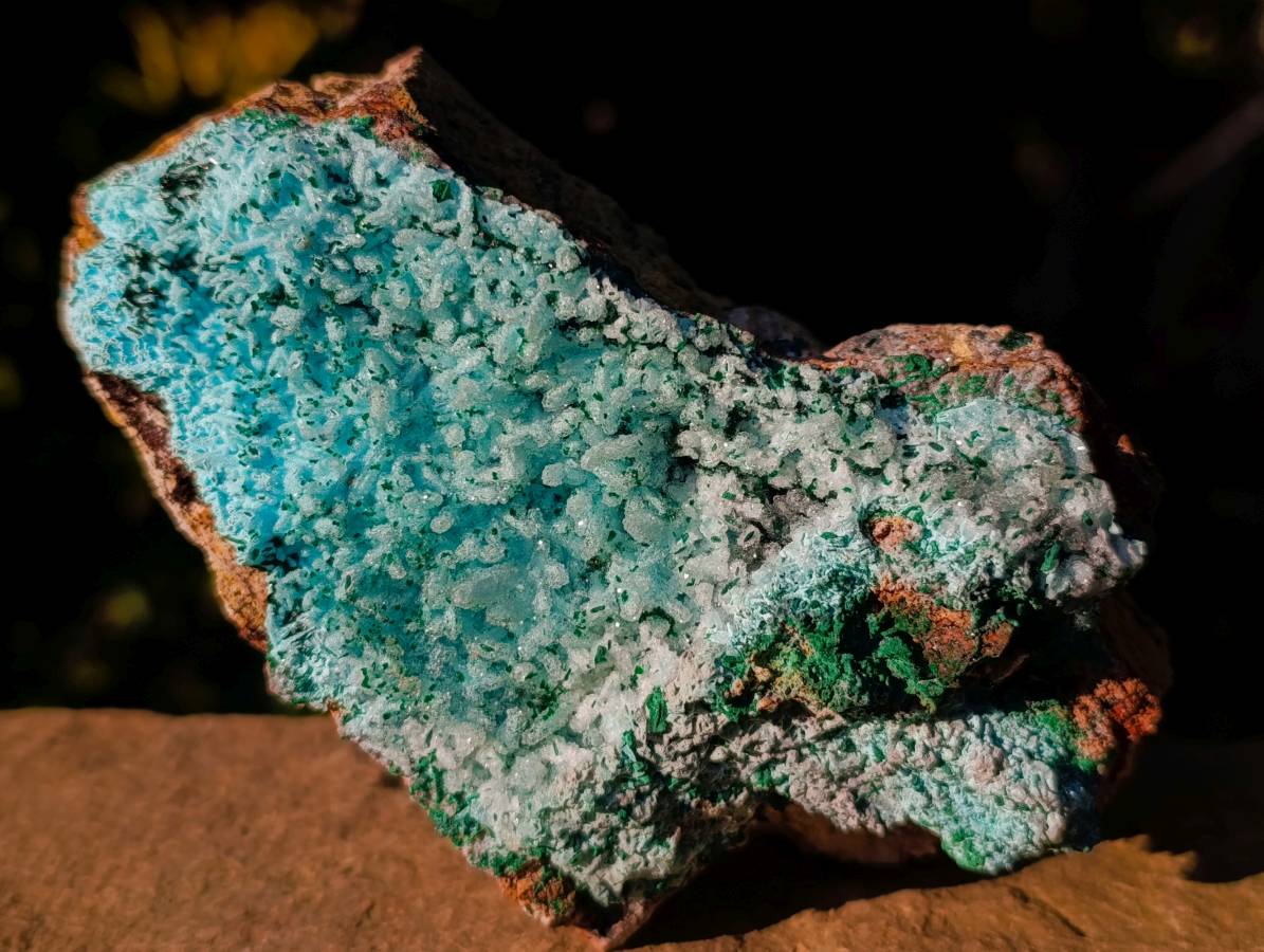 Natural Drusy Coated Chrysocolla with Malachite x 2 From Lupoto Mine, Congo - Toprock Gemstones and Minerals 