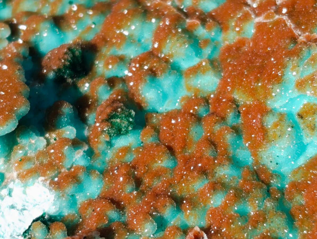 Natural Drusy Coated Chrysocolla with Malachite x 2 From Lupoto Mine, Congo - Toprock Gemstones and Minerals 