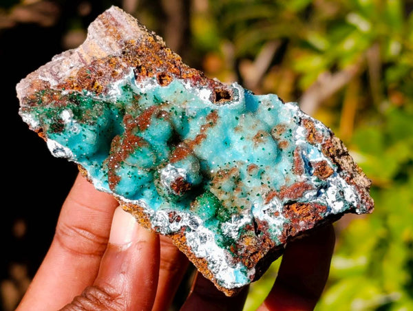 Natural Drusy Coated Chrysocolla with Malachite x 6 From Lupoto Mine, Congo - Toprock Gemstones and Minerals 
