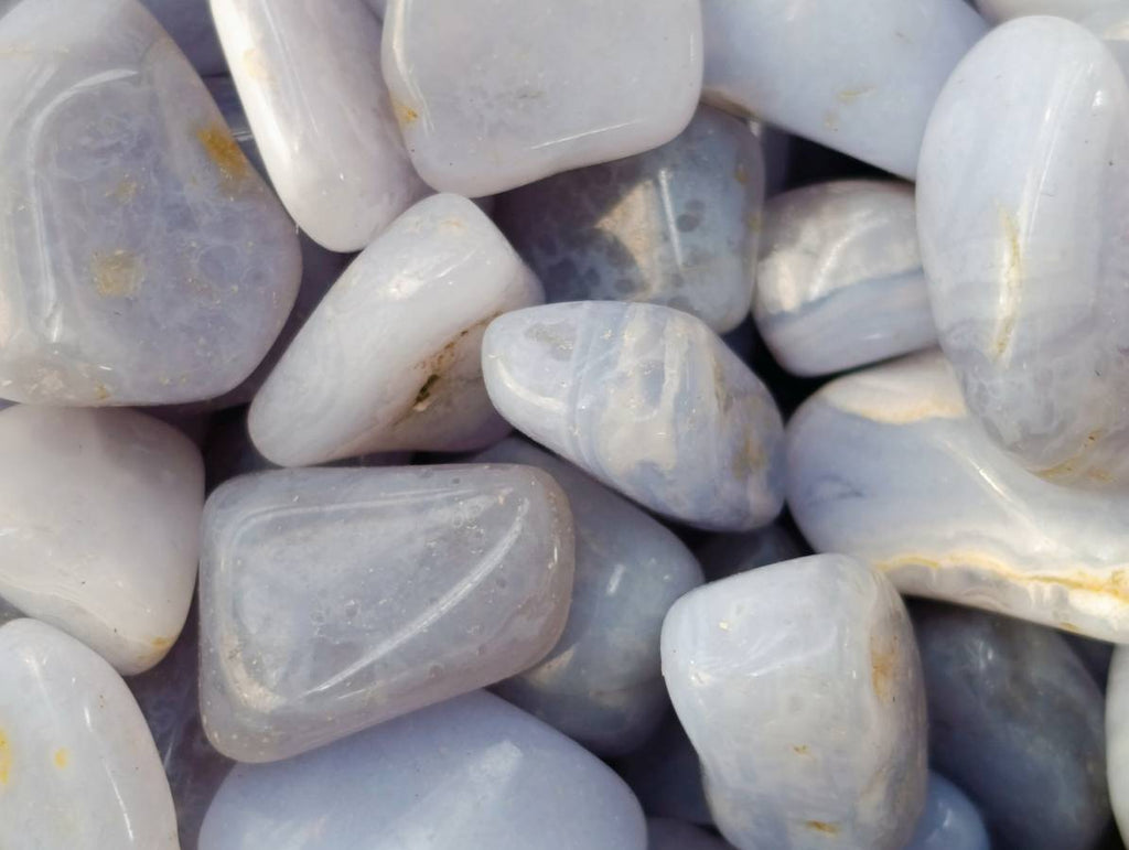 Polished Blue Lace Agate Tumbled Stones - Sold Per Kg - From Malawi - Toprock Gemstones and Minerals 