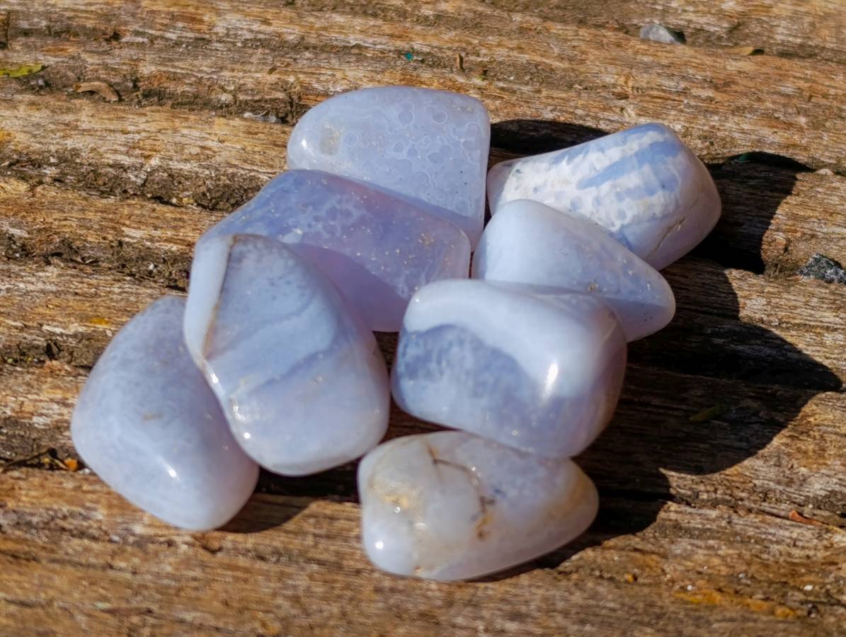 Polished Blue Lace Agate Tumbled Stones - Sold Per Kg - From Malawi - Toprock Gemstones and Minerals 