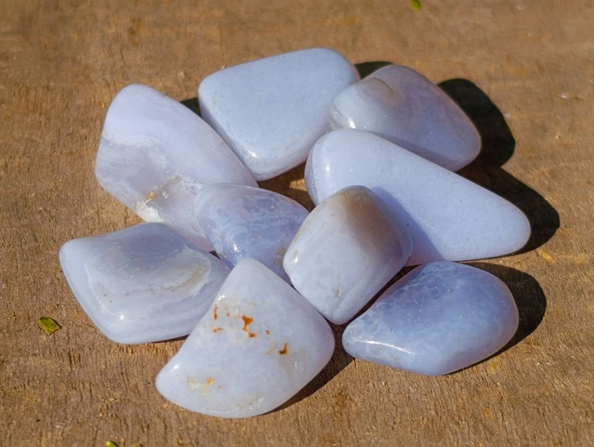 Polished Blue Lace Agate Tumbled Stones - Sold Per Kg - From Malawi - Toprock Gemstones and Minerals 