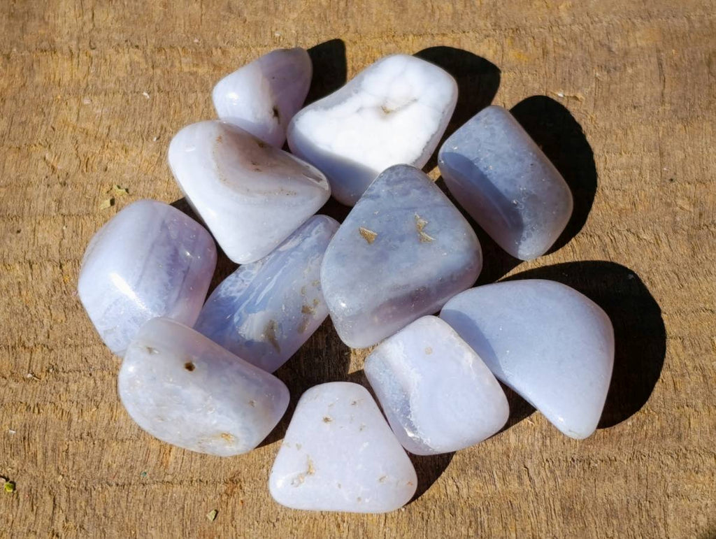 Polished Blue Lace Agate Tumbled Stones - Sold Per Kg - From Malawi - Toprock Gemstones and Minerals 