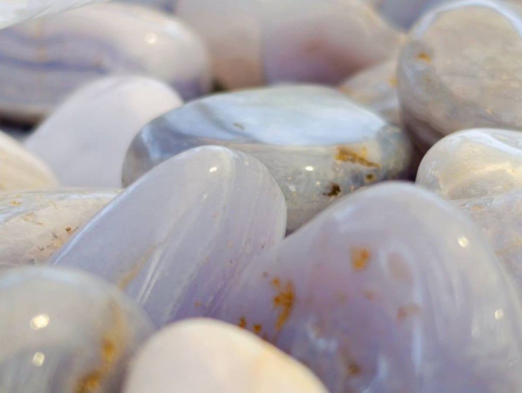 Polished Large Blue Lace Agate Tumbled Stones - sold per 1 Kg - from Nsanje, Malawi - Toprock Gemstones and Minerals 