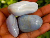 Polished Large Blue Lace Agate Tumbled Stones - sold per 1 Kg - from Nsanje, Malawi