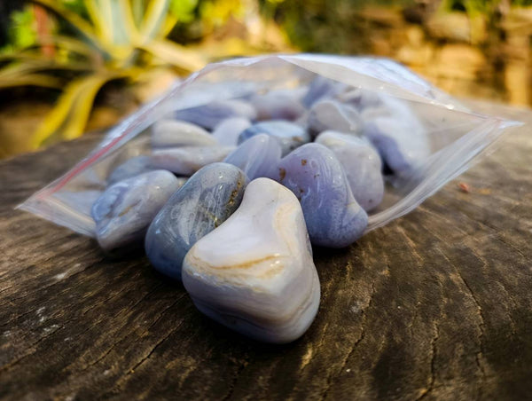 Polished Large Blue Lace Agate Tumbled Stones - sold per 1 Kg - from Nsanje, Malawi