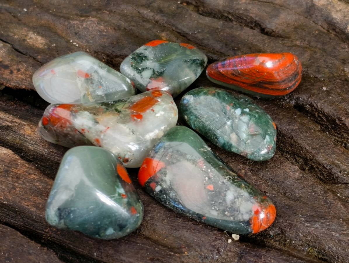 Polished Bloodstone Tumbled Stones - sold per kg - From Swaziland - Toprock Gemstones and Minerals 