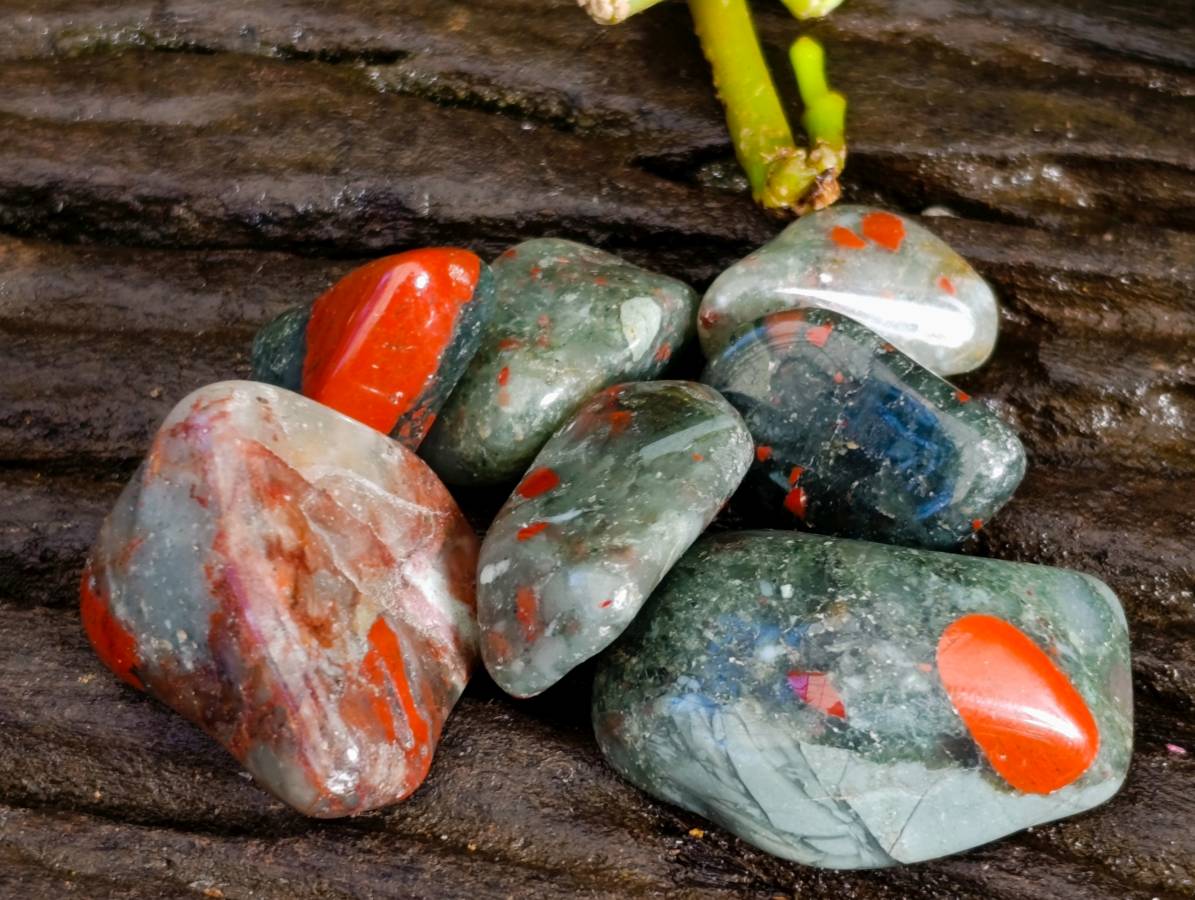 Polished Bloodstone Tumbled Stones - sold per kg - From Swaziland - Toprock Gemstones and Minerals 