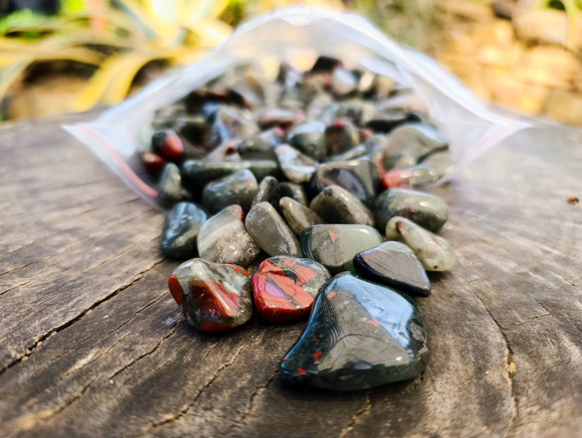 Polished Bloodstone Tumbled Stones - sold per kg - From Swaziland - Toprock Gemstones and Minerals 