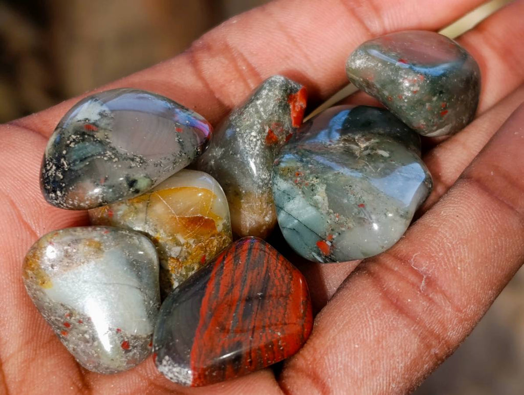 Polished Bloodstone Tumbled Stones - sold per kg - From Swaziland - Toprock Gemstones and Minerals 