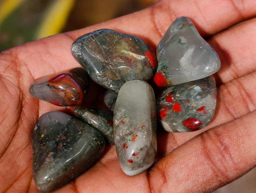 Polished Bloodstone Tumbled Stones - sold per kg - From Swaziland - Toprock Gemstones and Minerals 