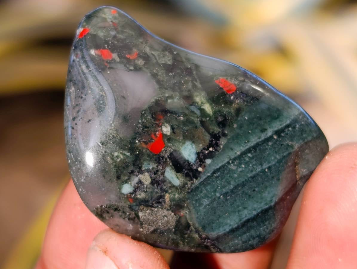 Polished Bloodstone Tumbled Stones - sold per kg - From Swaziland - Toprock Gemstones and Minerals 