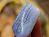 Polished Medium Blue Lace Agate Tumbled Stones - sold per 1 Kg - from Nsanje, Malawi