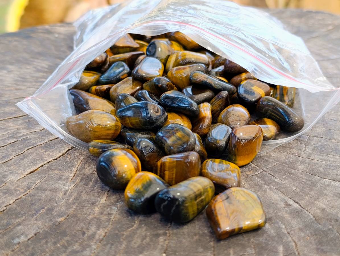 Polished Large Tigers Eye Tumble Stones - sold per 1 kg - From Prieska, South Africa - Toprock Gemstones and Minerals 